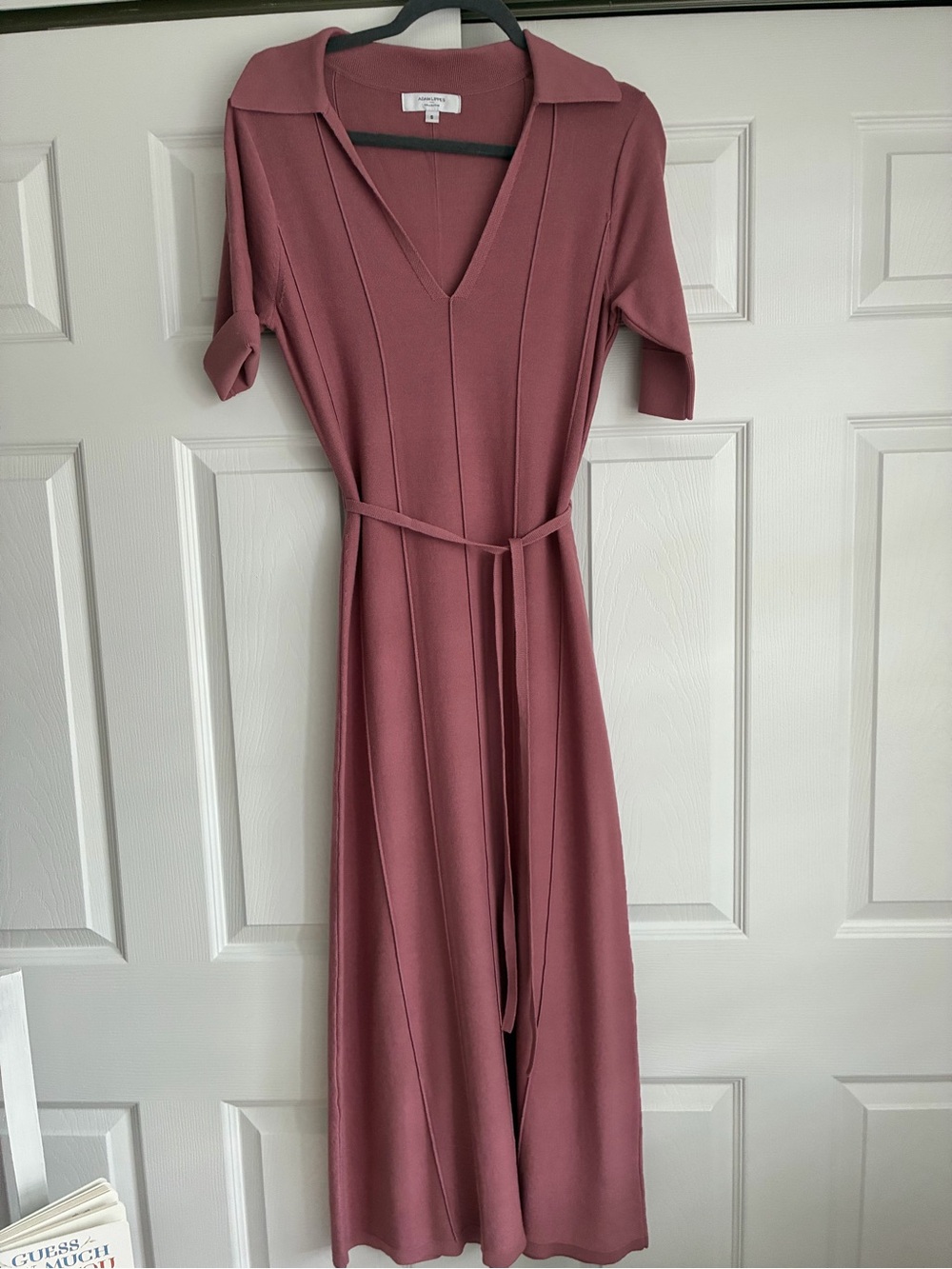 Adam Lippes Rose Mauve Maxi Dress with Self-Tie Belt